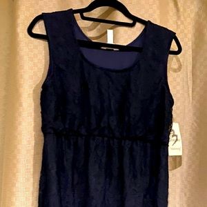 Large Navy lace maternity dress